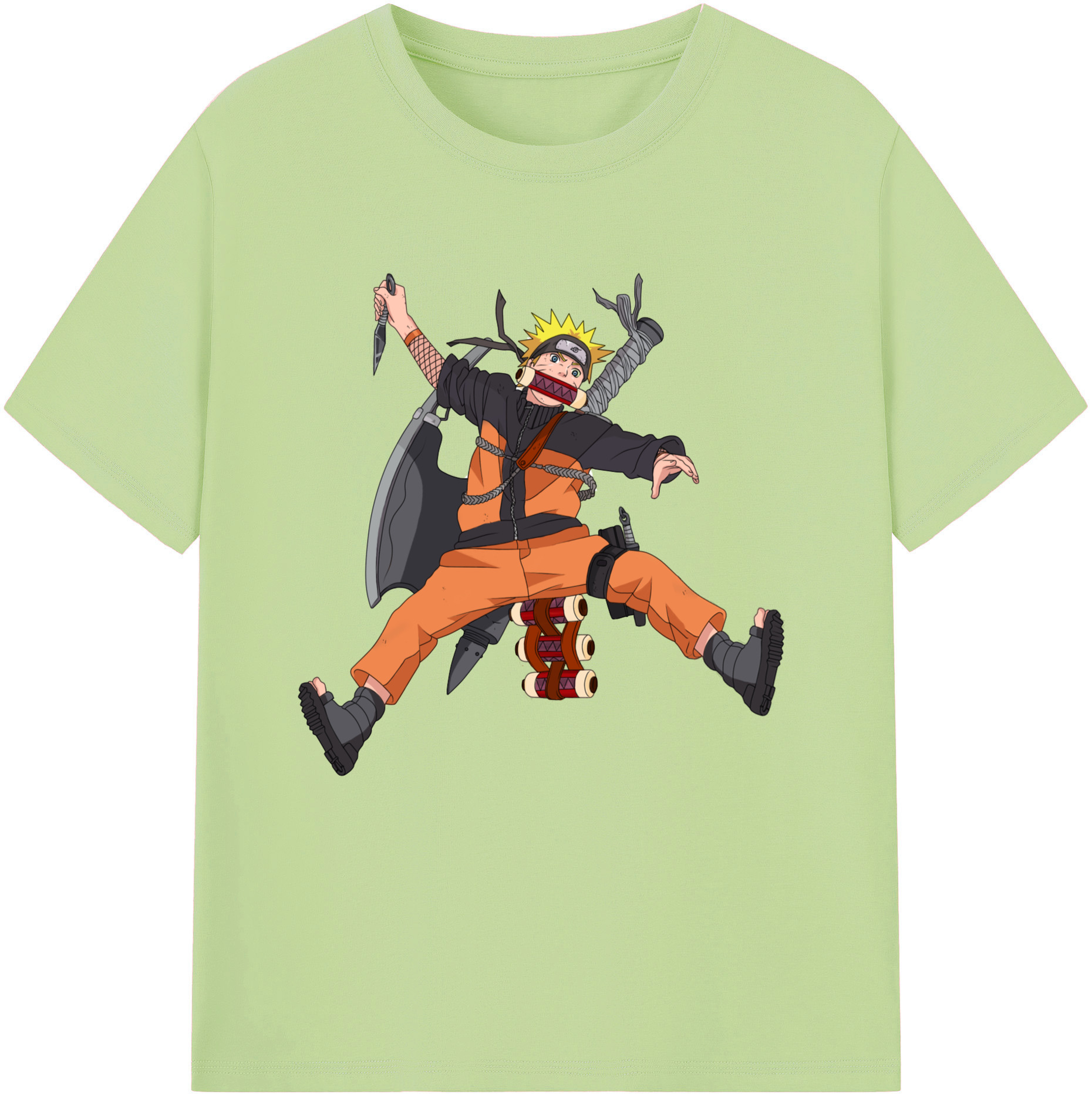 （画像用） NARUTO -ナルト- うずまき ナルト Uzumaki Naruto 綿100％半袖Tシャツ（フロントプリント）